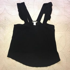 Black flutter strap going out top - H&M Size 6